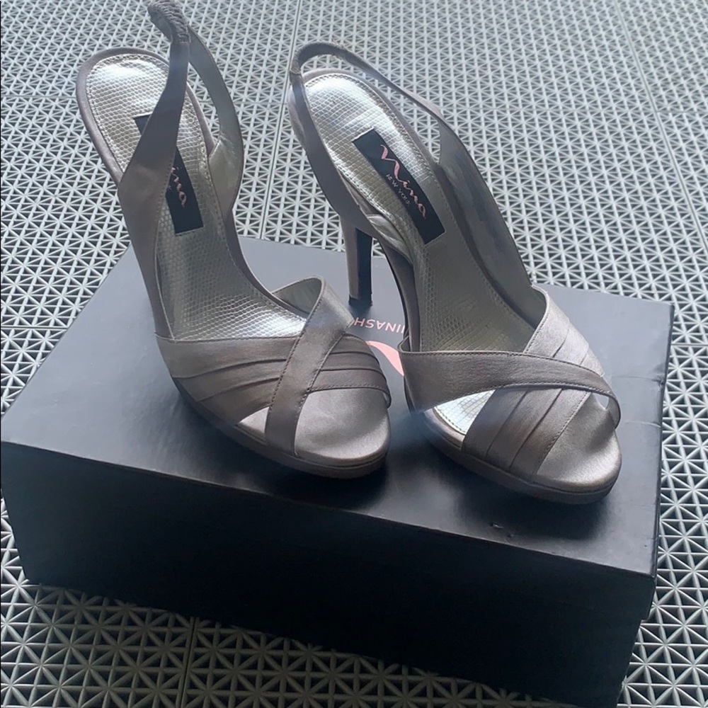 Silver heels size 6
